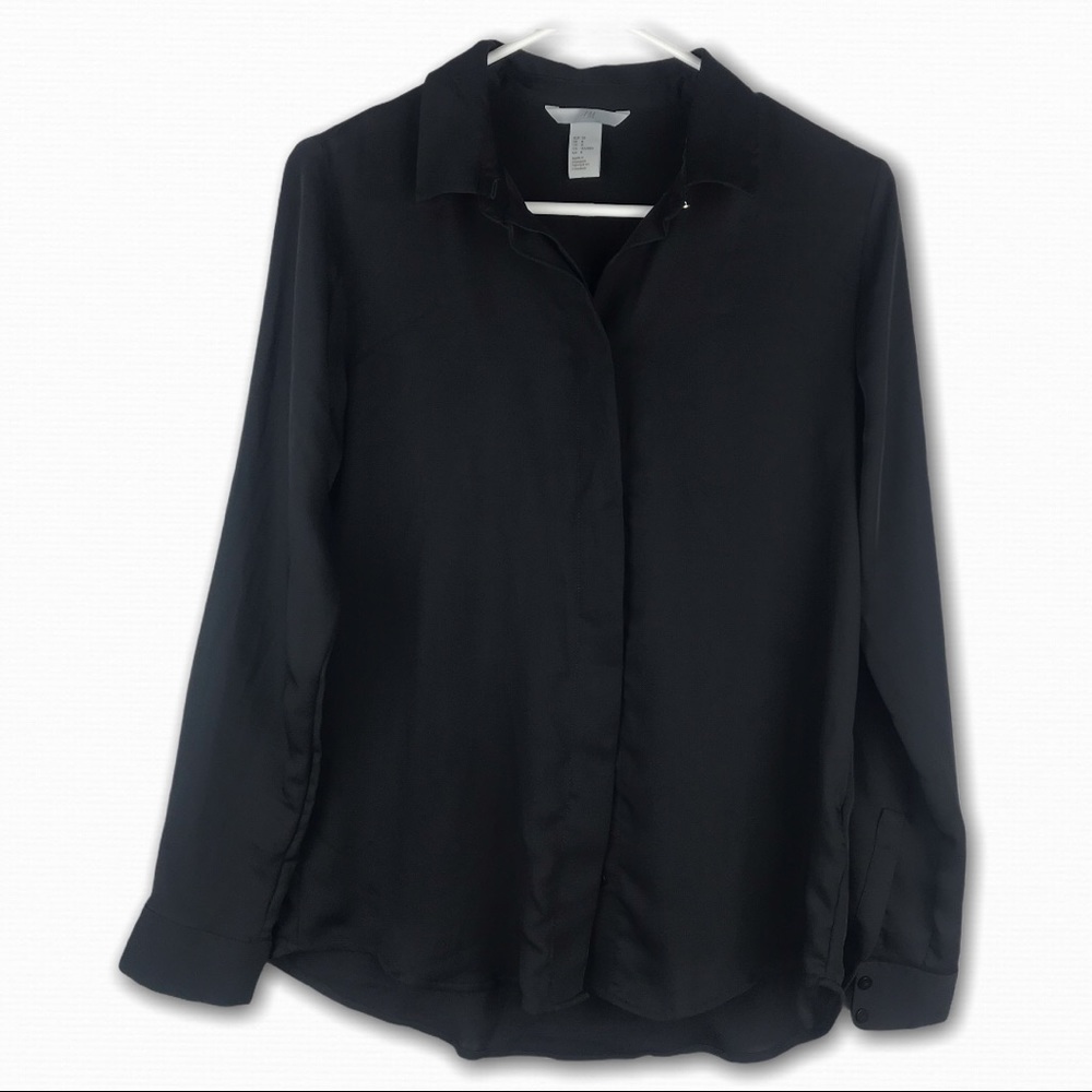 H&M Women's Black Button Down Blouse